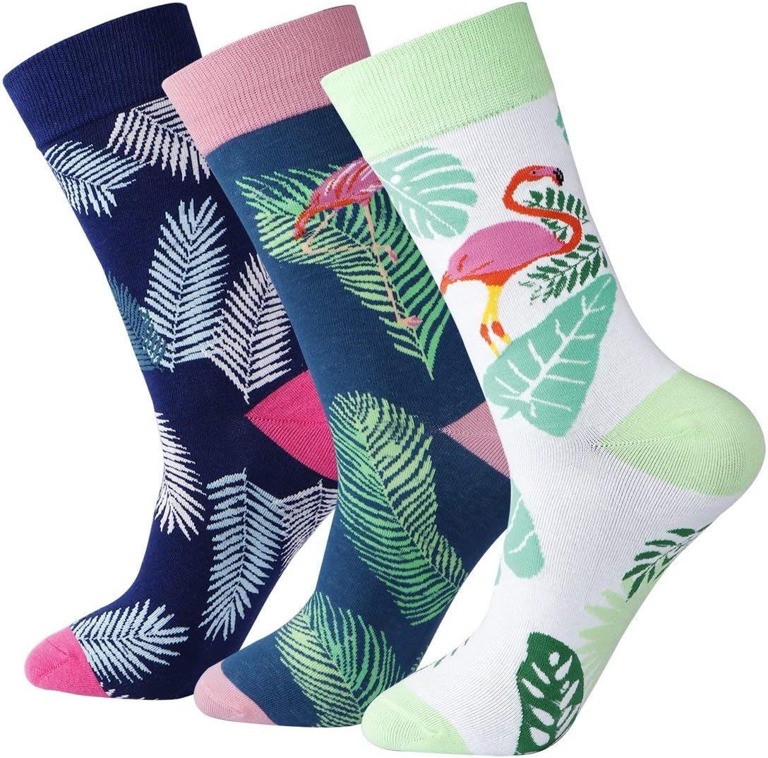 Men's Funny and Colorful Patterned Dress Socks for Men Fun and Crazy Casual Crew Socks Size 7-13