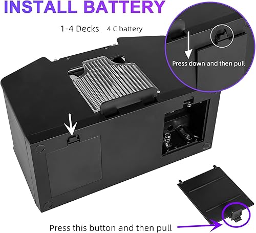 Miniatura 18 de Automatic Card Shuffler 2/1/4/6 Deck,Battery-Operated Electric UNO Poker Shuffler,Playing Card Shuffler for Home Card Game,Travel 1-2 cubiertas