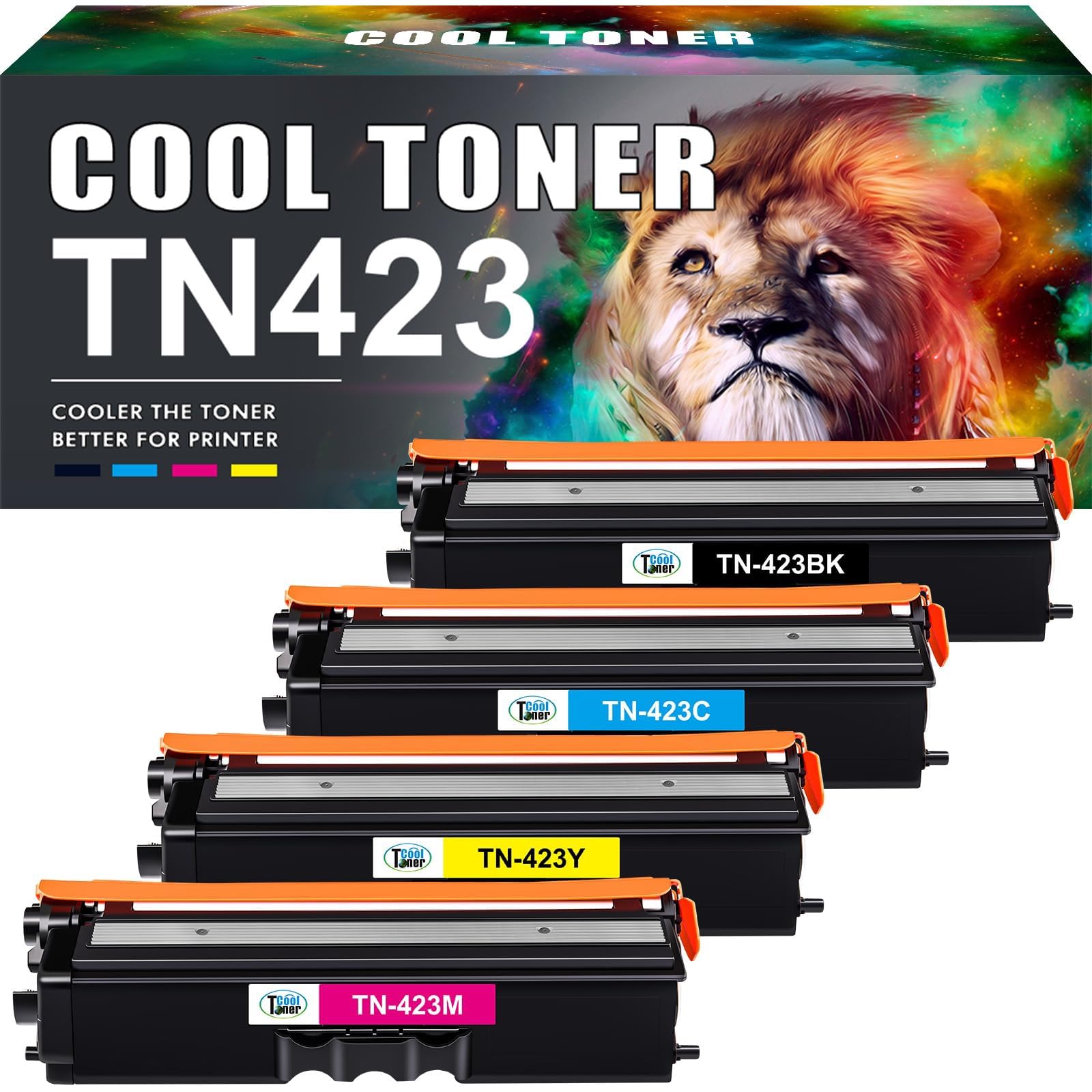 Cool Toner TN423 Tonerkartusche als Ersatz Kompatible für Brother TN-423 TN-423BK TN-421 MFC-L8690CDW MFC L8690CDW DCP-L8410CDW MFC-L8900CDW HL-L8260CDW HL-L8360CDW Schwarz Cyan Gelb Magenta,4er-Pack