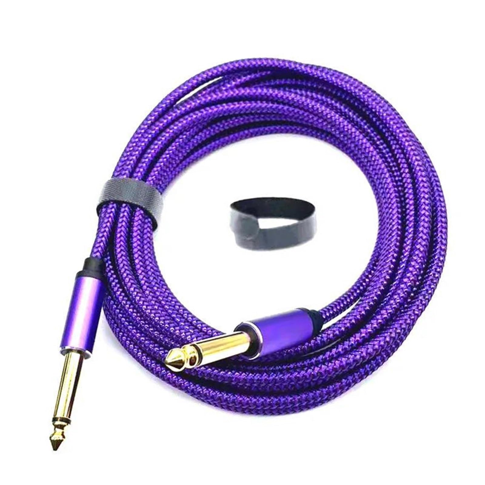 Nylonowy pleciony kabel wyjściowy 6,5 mm do gitary | Trwały kabel w oplocie: mocna i trwała konstrukcja.(Straight,5m)