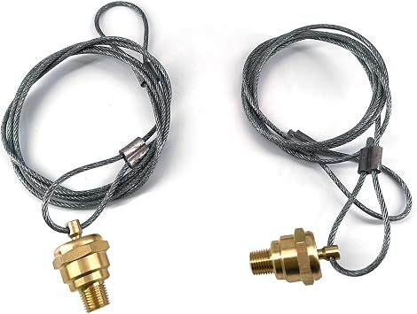 N3613AD Air Tank Compressor Drain Valve Plug Fitting 1/4 NPT with 60 Cable Fit For Semi Truck Trailer, Haldex 12105, 2 Pack