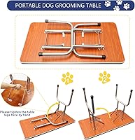 Vista 6 de ROOMTEC Mesa de aseo para perros de 36", estación plegable de baño para mascotas con brazo de altura ajustable/lazo/bandeja de malla
