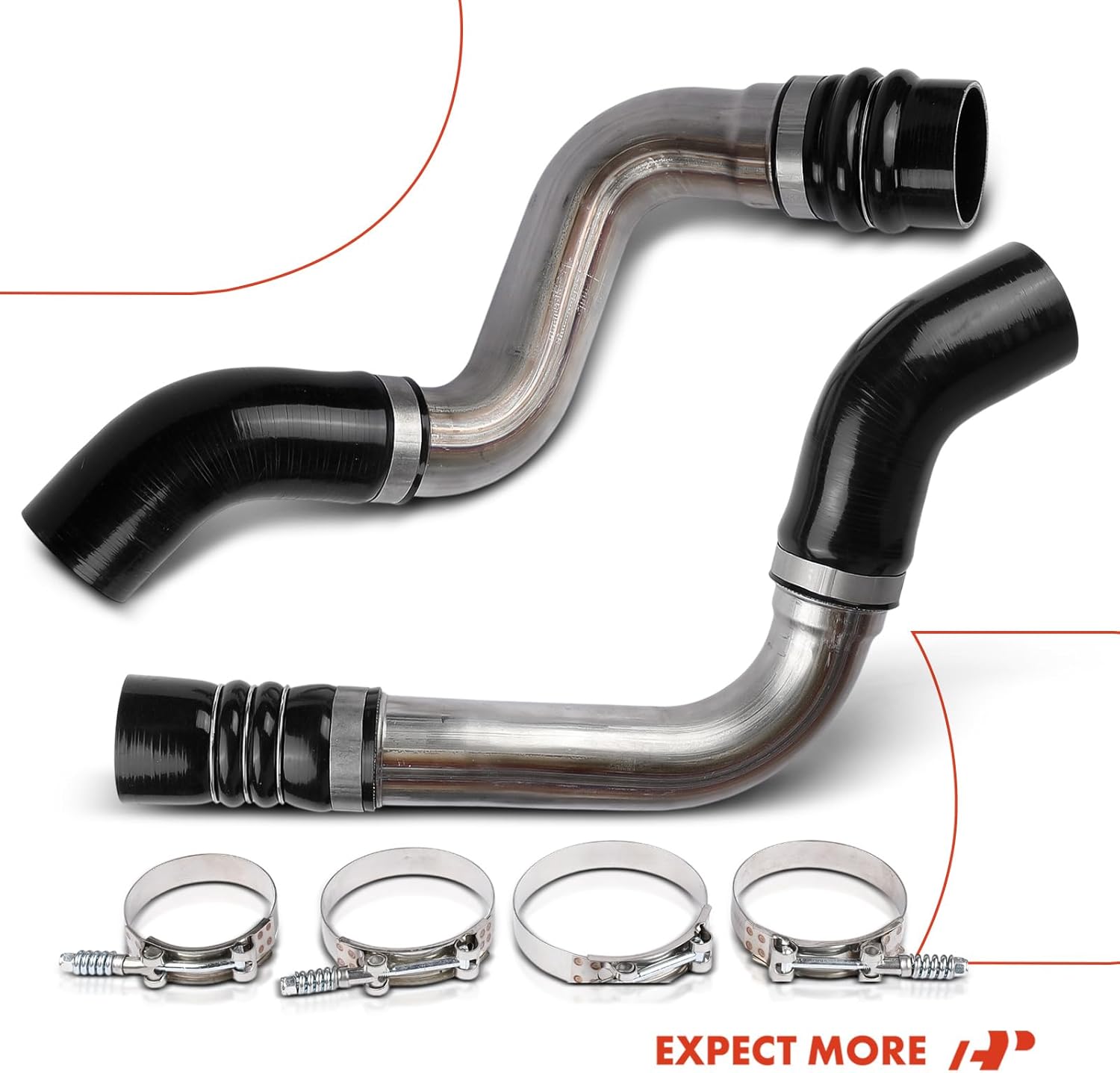 A-Premium Turbocharger Intercooler Hose Compatible with Ram 2500/3500/4500/5500 2019-2024, 6.7L, Turbocharger To Intercooler & Intercooler to Engine