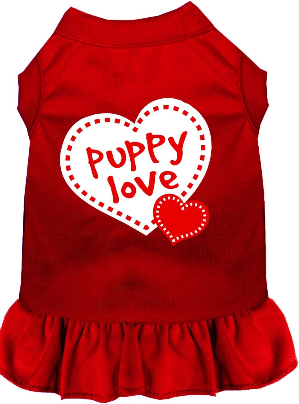 Mirage Pet Products 58-14 MDRD Red Puppy Love Screen Print Dress, Medium