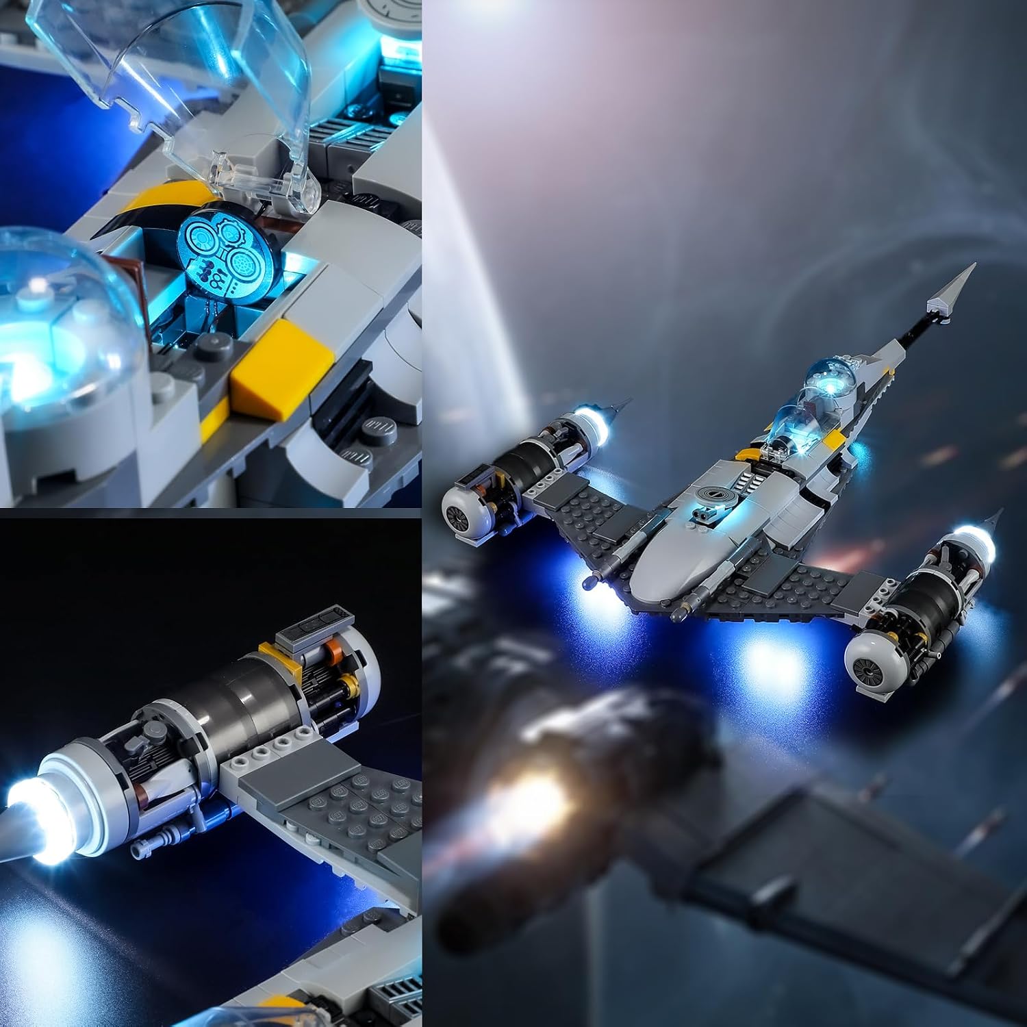 Vaodest LED Light for Lego Star Wars 75325 The Mandalorian's N-1 Starfighter Set,Design and Configuration Compatible with Model 75325(LED Light Only, Not Building Block Kit)