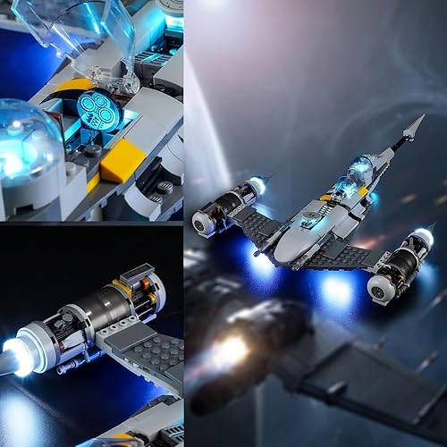 Miniatura 5 de Vaodest Luz LED para Lego Star Wars 75325 The Mandalorian's N-1 Starfighter, diseño y configuración compatible con el modelo 75325 (solo luz LED, no
