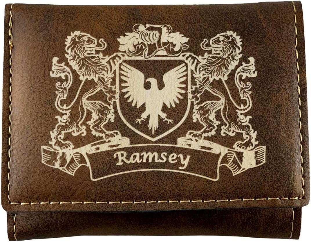 Ramsey Irish Coat of Arms Rustic Leather Wallet