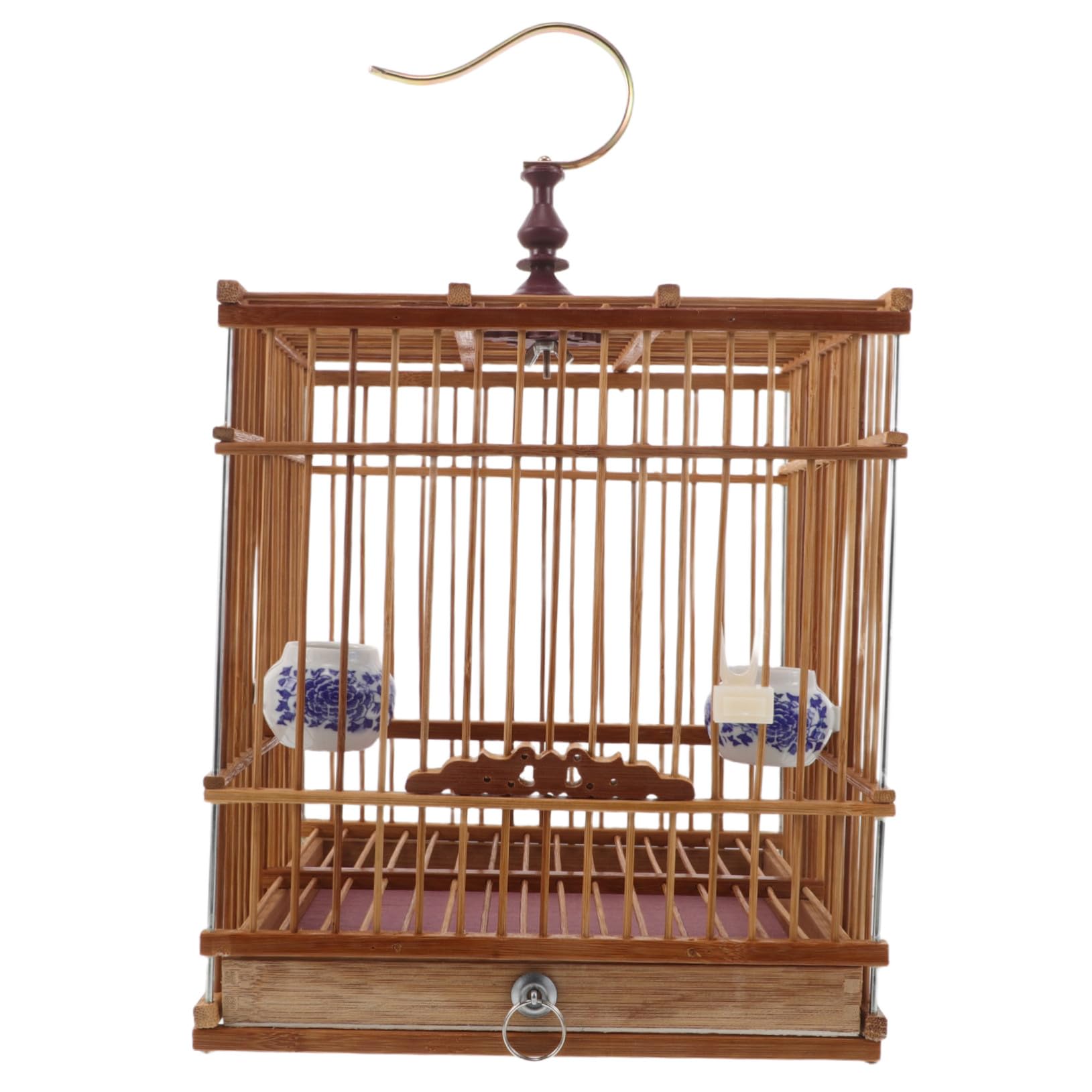 Cage à oiseaux en bambou pour salon vintage et petits oiseaux