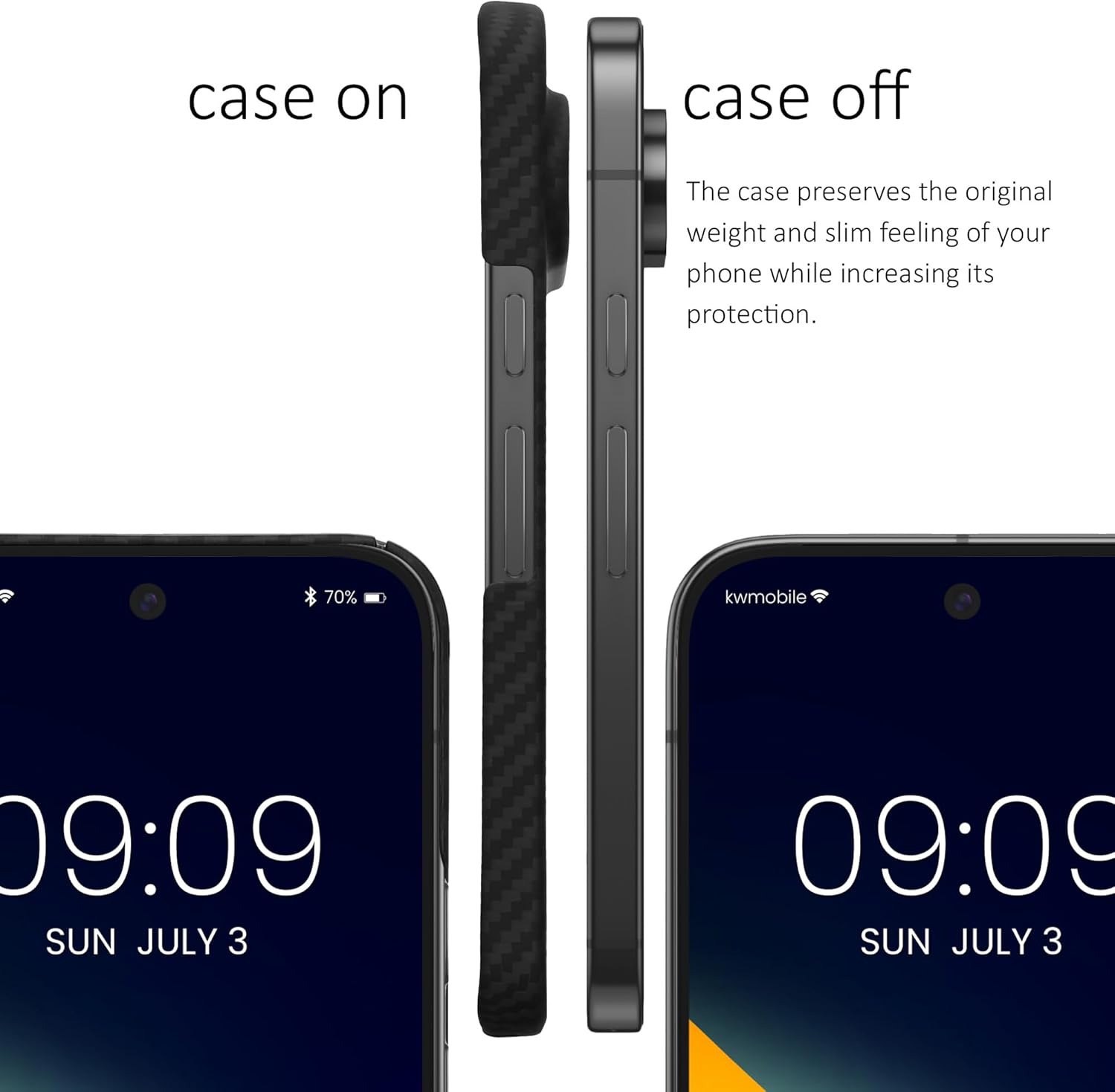 kalibri Aramid Fiber Case Compatible with Google Pixel 10 / Pixel 10 Pro - Case Super Slim Strong Protective Phone Cover - Black Matte