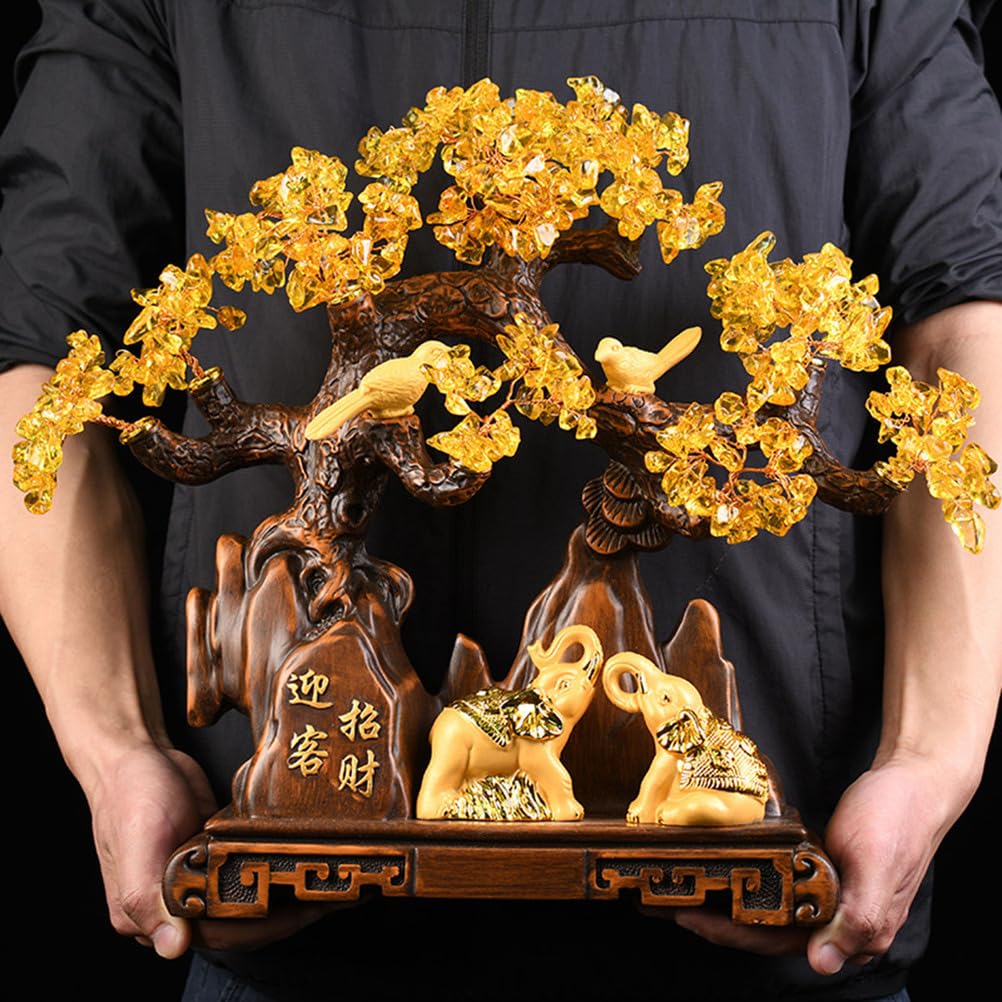 Feng Shui drzewko pieniędzy duża sosna stół w stylu Bonsai dekoracja Feng Shui drzewko pieniędzy dla bogactwa i powodzenia dla biura ozdoby do domu,Elephant,S