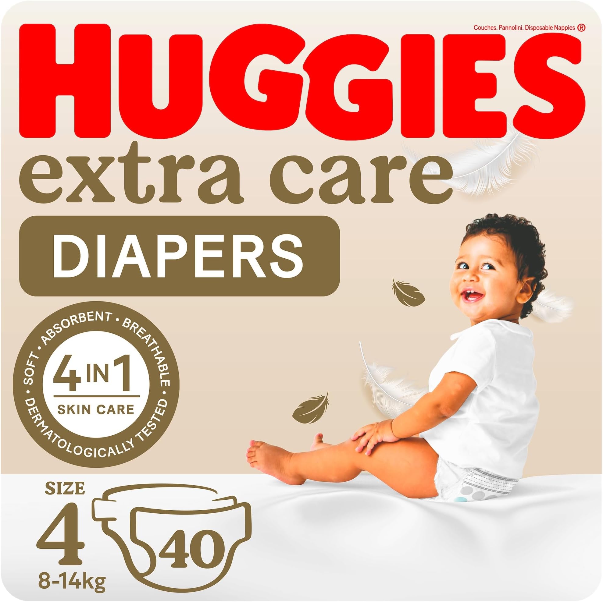 Extra Care, Size 4, 8 -14 kg, Value Pack, 40 Diapers
