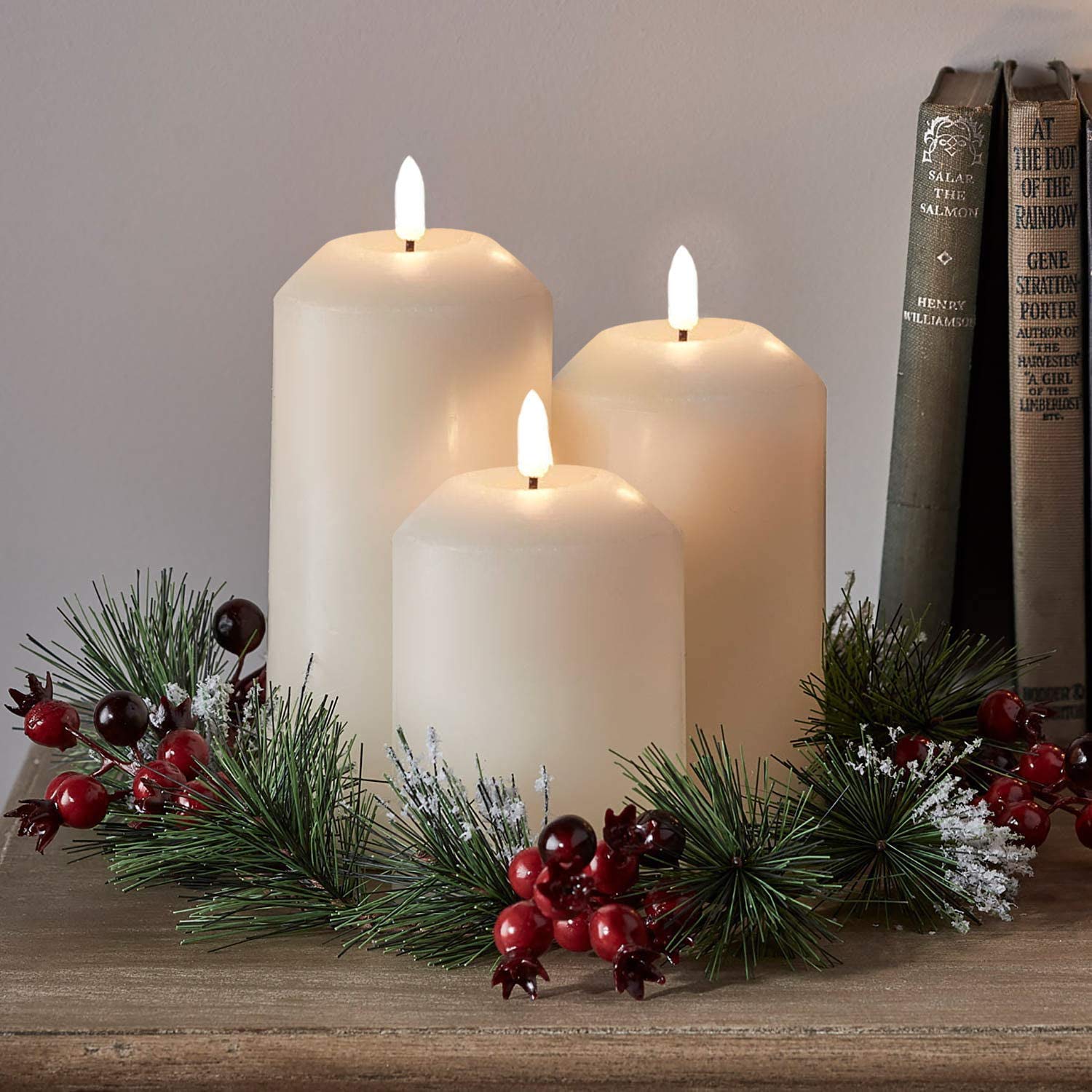 Amagic Decorative Flameless Candles (H4"5"6"x D3") -ing LED Candles Battery Operated with Remote Control and Timers for Home, Wedding, Party, Christmas Decoration, Ivory Wax, Set of 3