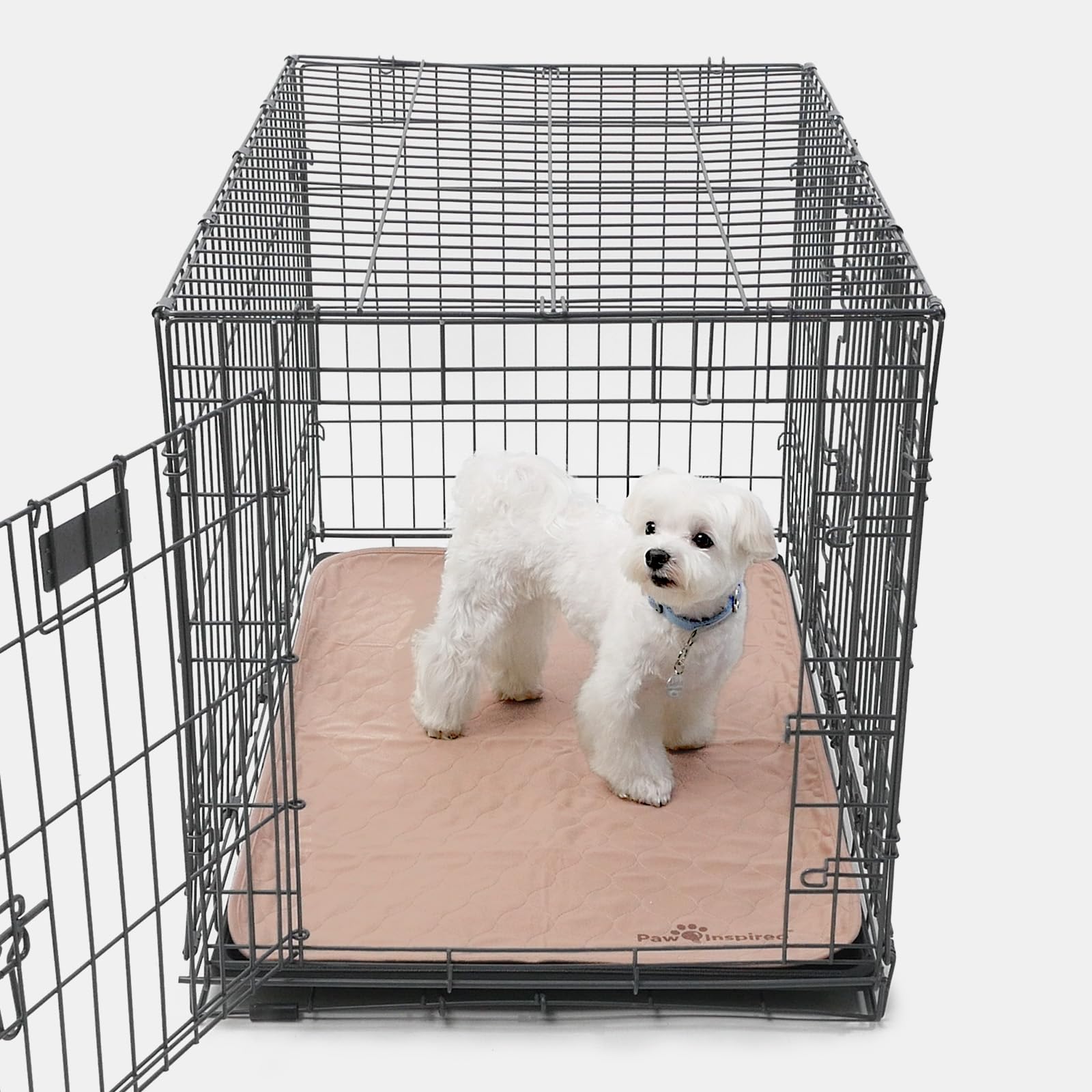 Paw Inspired Washable Crate Liners for Dogs (2 Pack), Leakproof, Non-Slip Pee Pads for 36 Inch Kennels, Reusable Puppy Pads for Potty Training, Whelping, Waterproof Mat (35x22 Inch, Pack of 2)