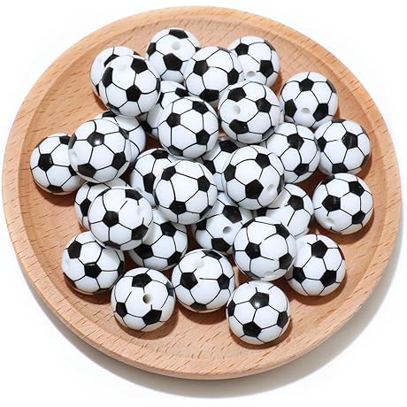 Colorful Soccer Beads for Bracelets