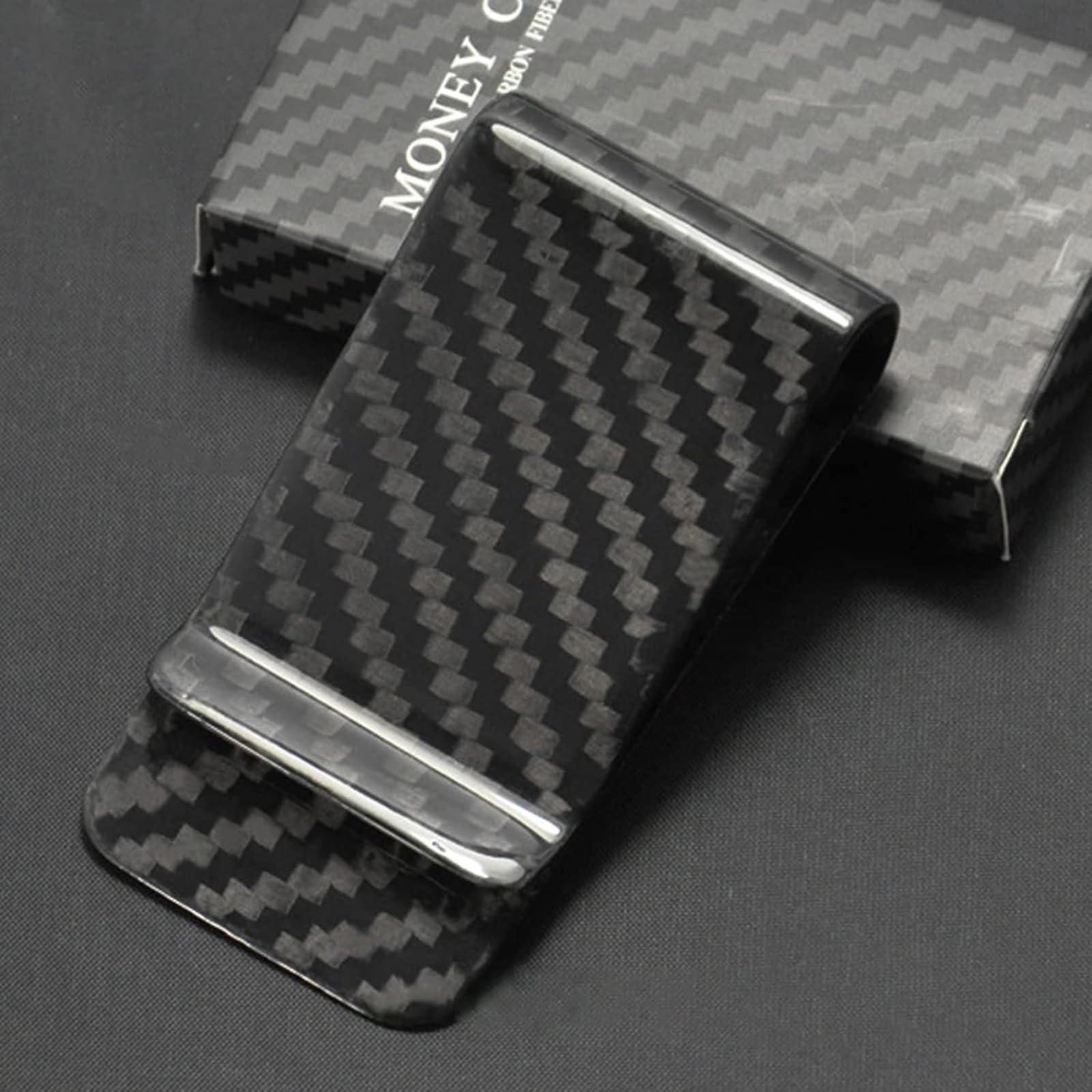 Carbon Fiber Geldklammer, Geldschein Organizer Herren Geldscheinklammer Schwarz,Money Clip zum Männer und Frauen für Geldscheine Visitenkarte Kreditkarte (Carbon Fiber)