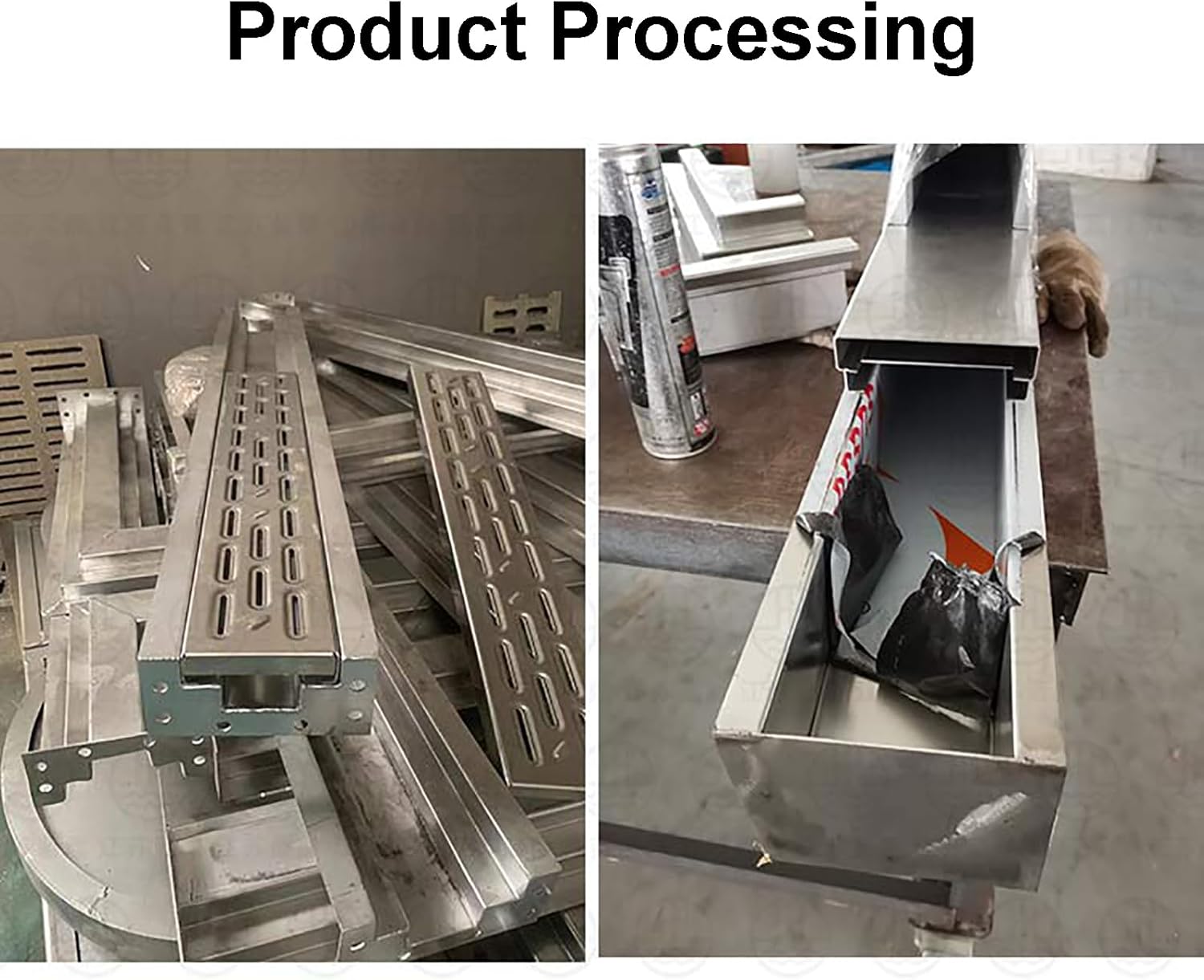 304 Stainless Steel Drain Grate, Concrete Floor Drainage Trench System, Outdoor Linear Drainage Diverter for Garage Lawn Balcony Basement w×h 5x3cm