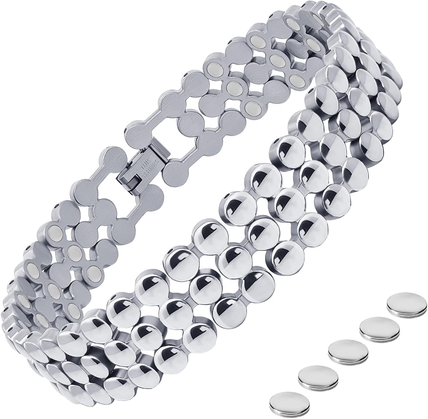 JEROOT Ultra Strength Magnetic Bracelets, Bracelet for Women and men, 3500-6000 Gauss Neodymium Magnets, Magnetic Field Therapy Jewelry Gift Comes With Adjustable Tools