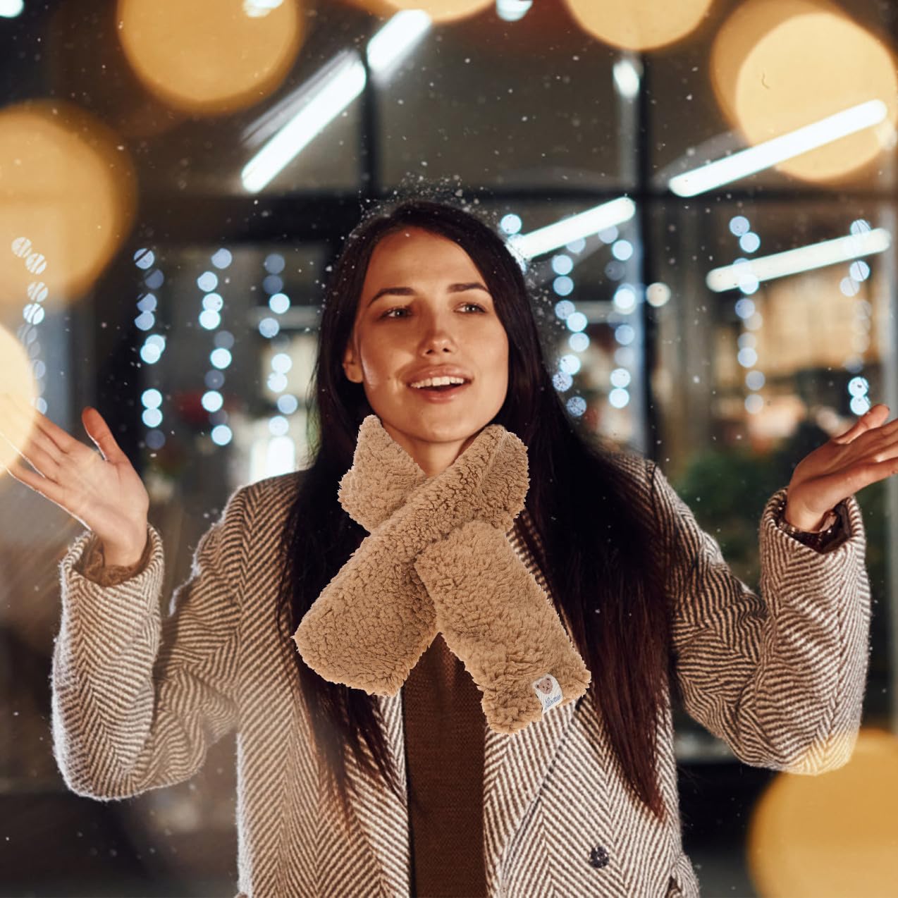 SOIMISS 5stücke Winter Plüschschal Imitationspelz Furry Wrap Für Damen Kuscheliger Halswärmer Für Winteraktivitäten Wie Ski Und Radfahren Warm Und Weich