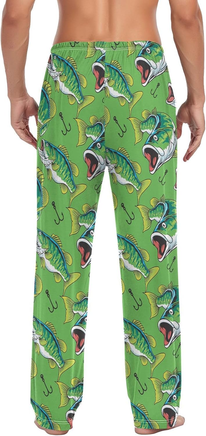 Mens Pajama Bottoms with Pockets Christmas Trees Cakes Super Soft Wide Leg Sleep Lounge Pants for Men S - Image 3