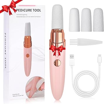 KIMUSE Electric Foot Callus Remover, Callus Remover for Feet Rechargeable Pedicure Tool Kit, Removes Dry Skin for Smoother Feet, Foot Care for Cracked & Dead Skin Ideal Gift, with 3 Grinding Heads