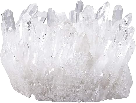 SUNYIK Natural Rock Clear Quartz Cluster, Druzy Geode Specimen Gemstone Sculpture Sphere0.1-0.2lb