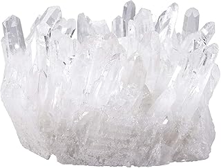 SUNYIK Natural Rock Clear Quartz Cluster, Druzy Geode Specimen Gemstone Sculpture Sphere(0.1-0.2lb)