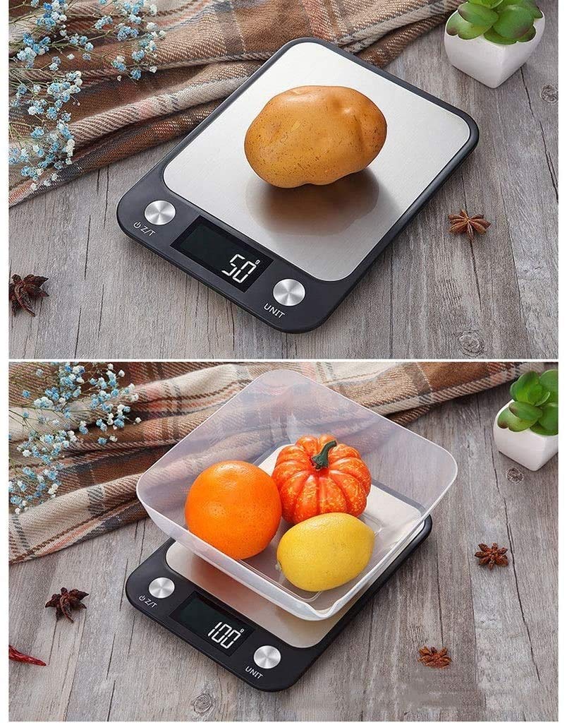 Balanza electrónica Digital para Cocina, báscula electrónica para Alimentos, diseño ultradelgado, balanza de precisión, Color Negro (5 kg/1 g), Color Blanco (10 kg/1 g).,White-10kg/1g