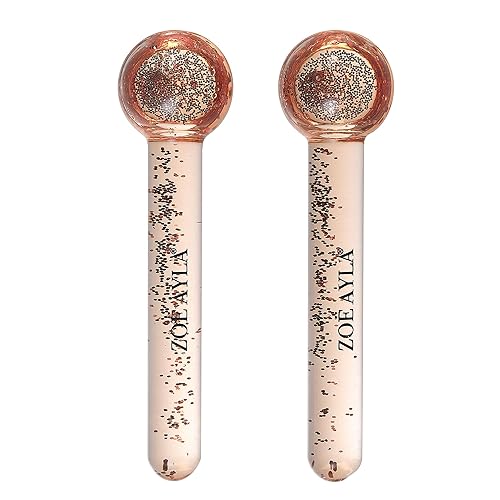 Miniatura 1 de Zoe Ayla - Mini globos de hielo, 2 piezas, rodillo facial para mujeres y hombres, desinflador facial, aprieta la piel, reduce las líneas finas,