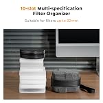 K&F Concept 10 in 1 Lens Filter Case, Hard Shell Camera Filter Pouch with Hand Strap, Waterproof Camera Lens Filter Storage Wallet for ND UV CPL Filter Pouch (10-Pockets Up to 82mm)