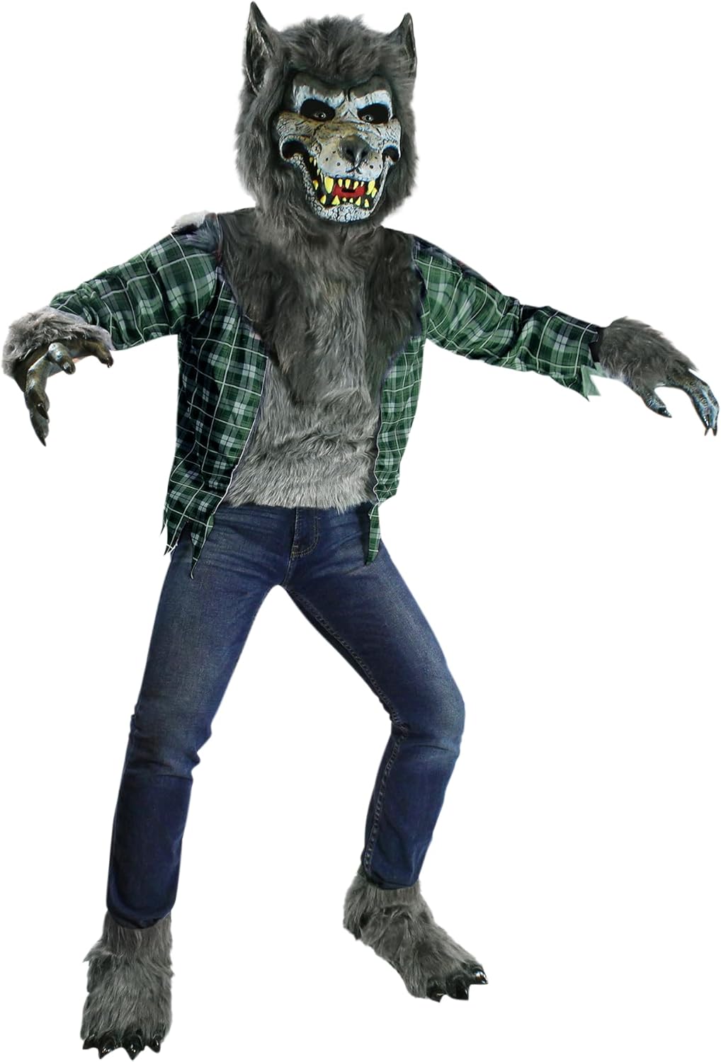 Spooktacular Creations Boy Howling Werewolf Costume with Mask, Halloween Costume for Kids, Wolf Outfit Kids