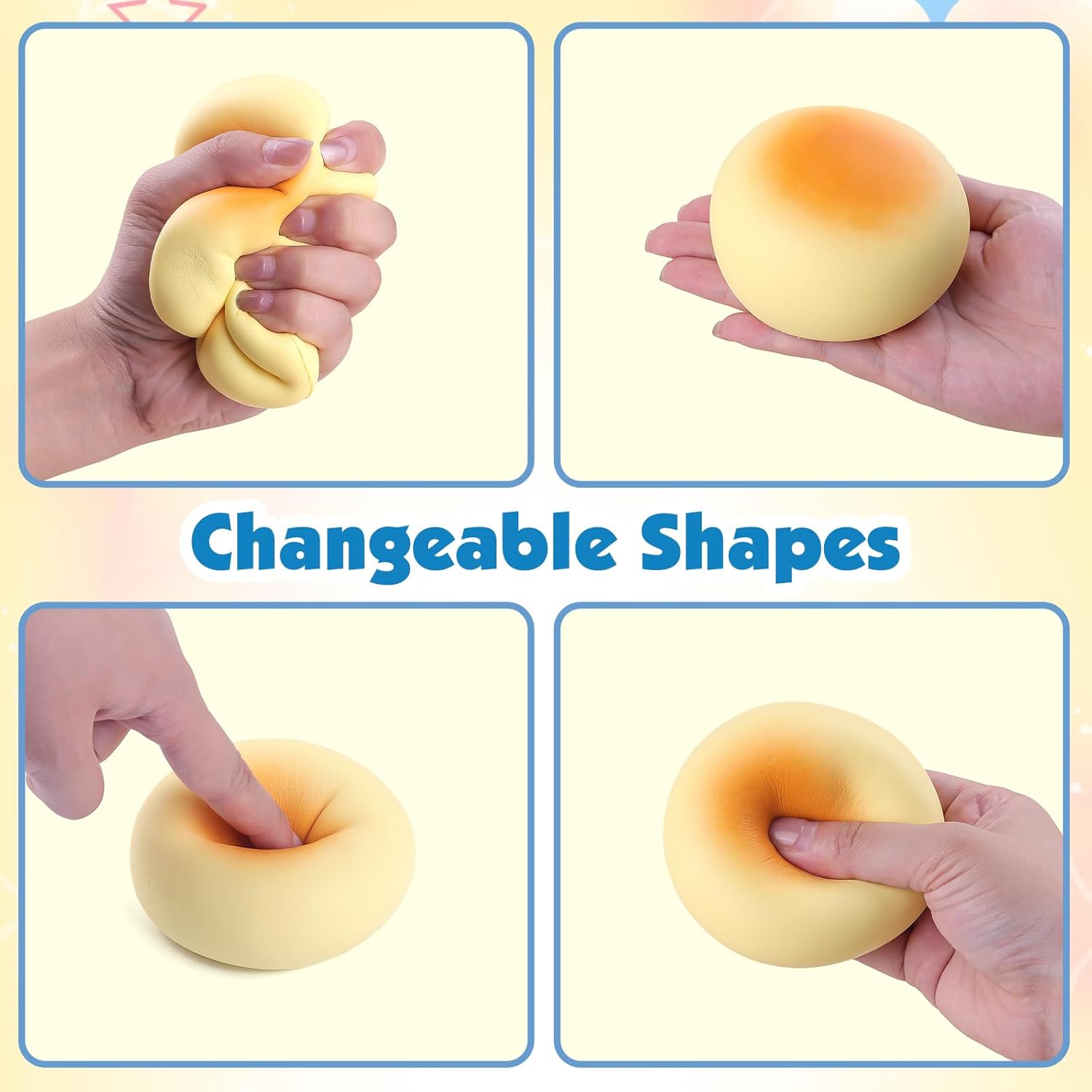 2 Pcs Anboor Slow Rising Squishies Toys for Kids Bread Squishys Foam Food Dinner Roll Jumbo Big Stress Squishes Cute Giant Squeeze Toy