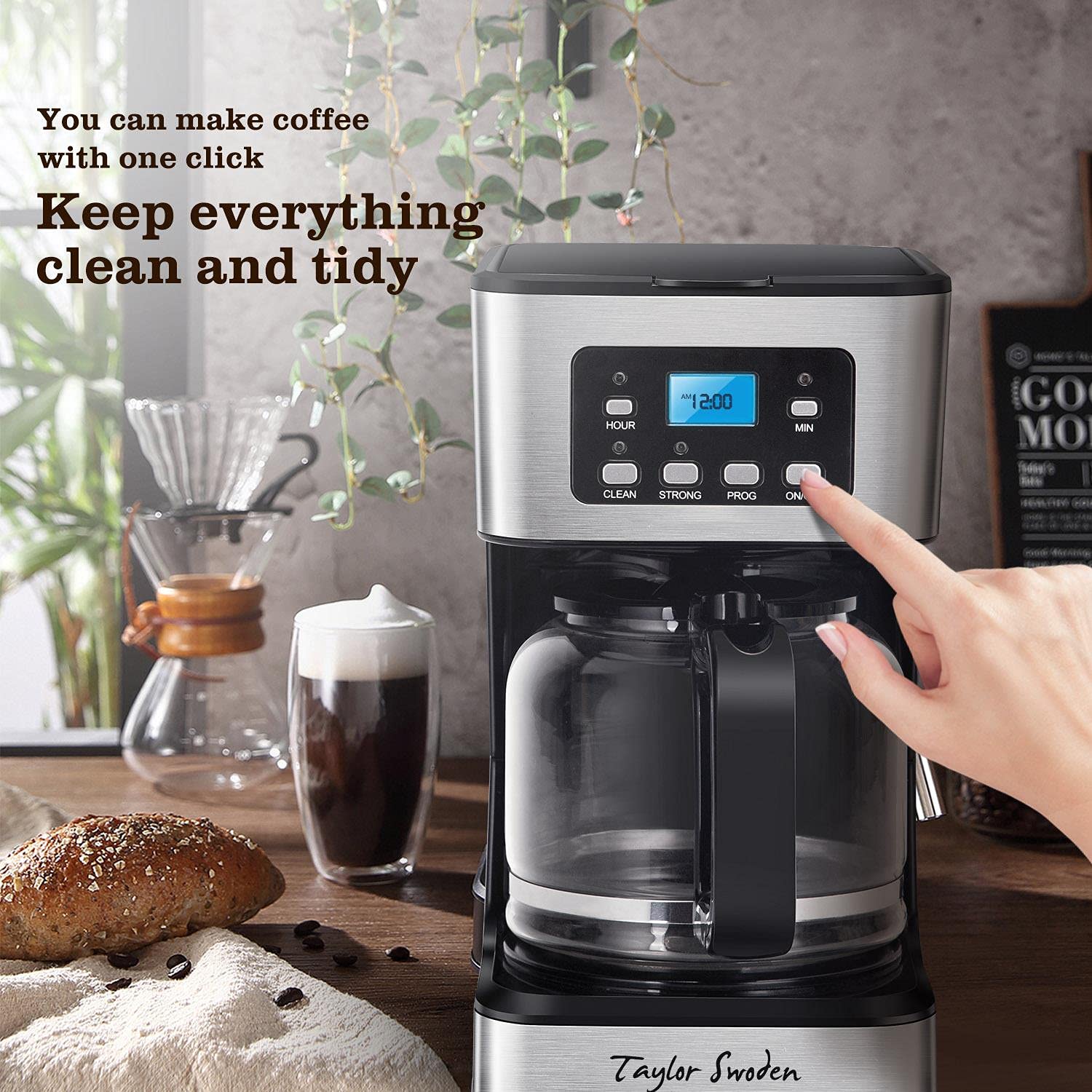 Taylor Swoden Filter Coffee Machine, Drip Coffee Maker with