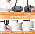 23" Table Lamp for Bedroom Set of 2 with USB C+A Ports, Fully Stepless Dimmable Bedside Lamp with Linen Lampshade, Contemporary Lamp for Living Room Reading Office, 2 LED Bulbs Included (Black)