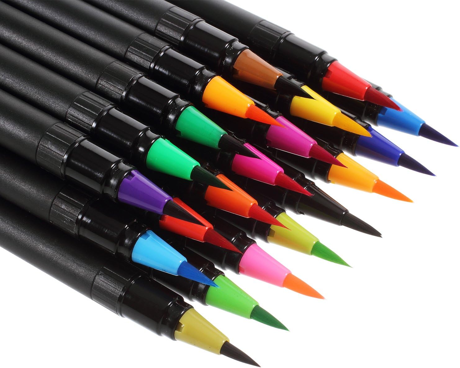 Watercolour Brush Pens Set 20 Colours for Adults Kids, Flexible Brush Tip Create Watercolour and Sfumato Effect, Support Colour Blend, Come with 1 Water Brush Pen