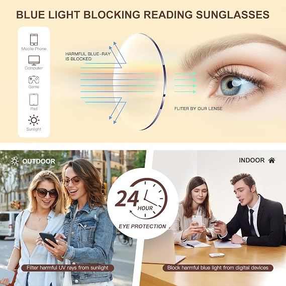 SKYWAY Retro Pilot Reading Sunglasses for Women Men, Classic 70s Vintage Square Outdoor Sun Reader Glasses, UV Protection Anti Blue Light Reader Sunglasses