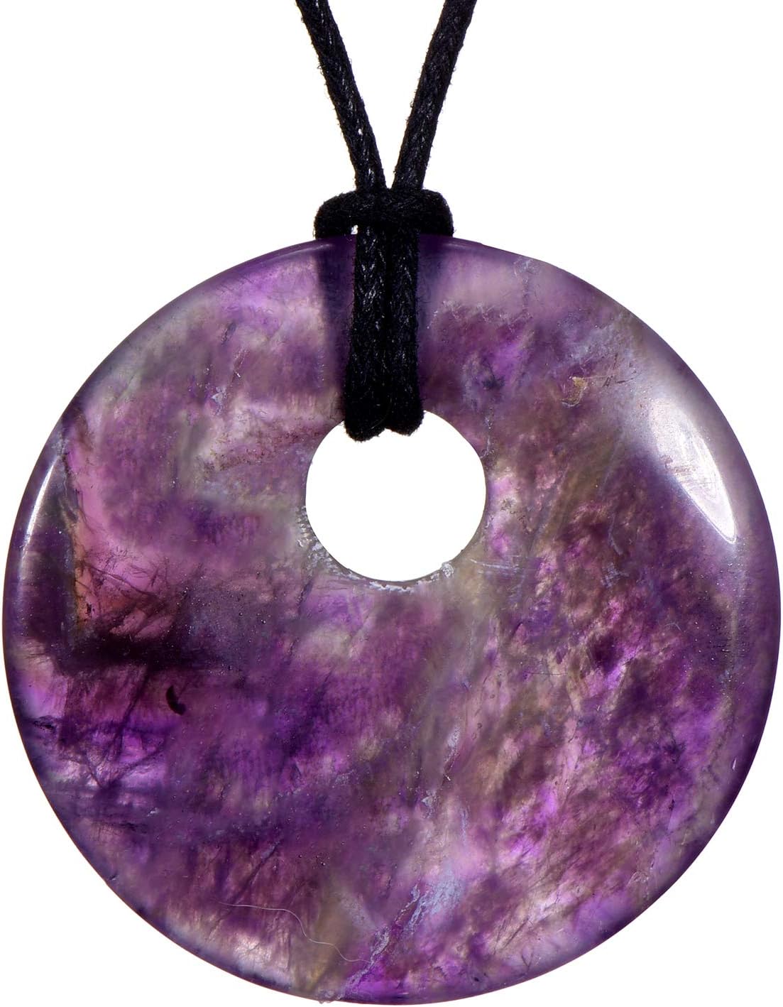 โ Morella Women's Necklace 31.5 inch - 80 cm gem-Stone Donut Pendant in a Velvet Bag