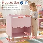 Costzon Table de chevet, Table latérale avec plateau large, grand compartiment de rangement & Pieds en bois de caoutchouc massif, Table d'extrémité en bois pour les enfants Chambre à coucher, Salle de jeu, Salon (Pink)