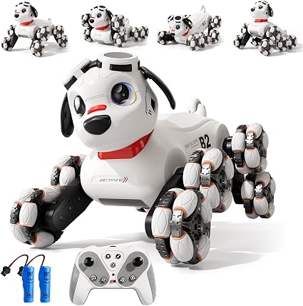Remote Control Robot Dog Toys 6-8, 8WD Gesture Sensing Rc Stunt Car with Light and Music, Robot Pet Dog Toys for Kid Boys Christmas Birthday Gifts Age 8-12