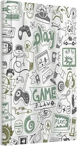 Miniatura 2 de Cubiertas decorativas de placa de interruptor de grafiti divertido, lindo juego, garabato, placa de cubierta de interruptor de luz de 1 cuadrilla,