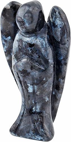 Miniatura 3 de Rockcloud Figuras de ángel guardián talladas con piedras preciosas de cristal curativo de 3 pulgadas, labradorita