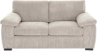 Bliss Furniture Amalfi 2 Seater Jumbo Cord Sofa for Small Lounges & Flats – Soft Corduroy, Birch Frame, Removable Washable Covers – Two Seater Cord Sofa Couch (Cream, 2 Seater)