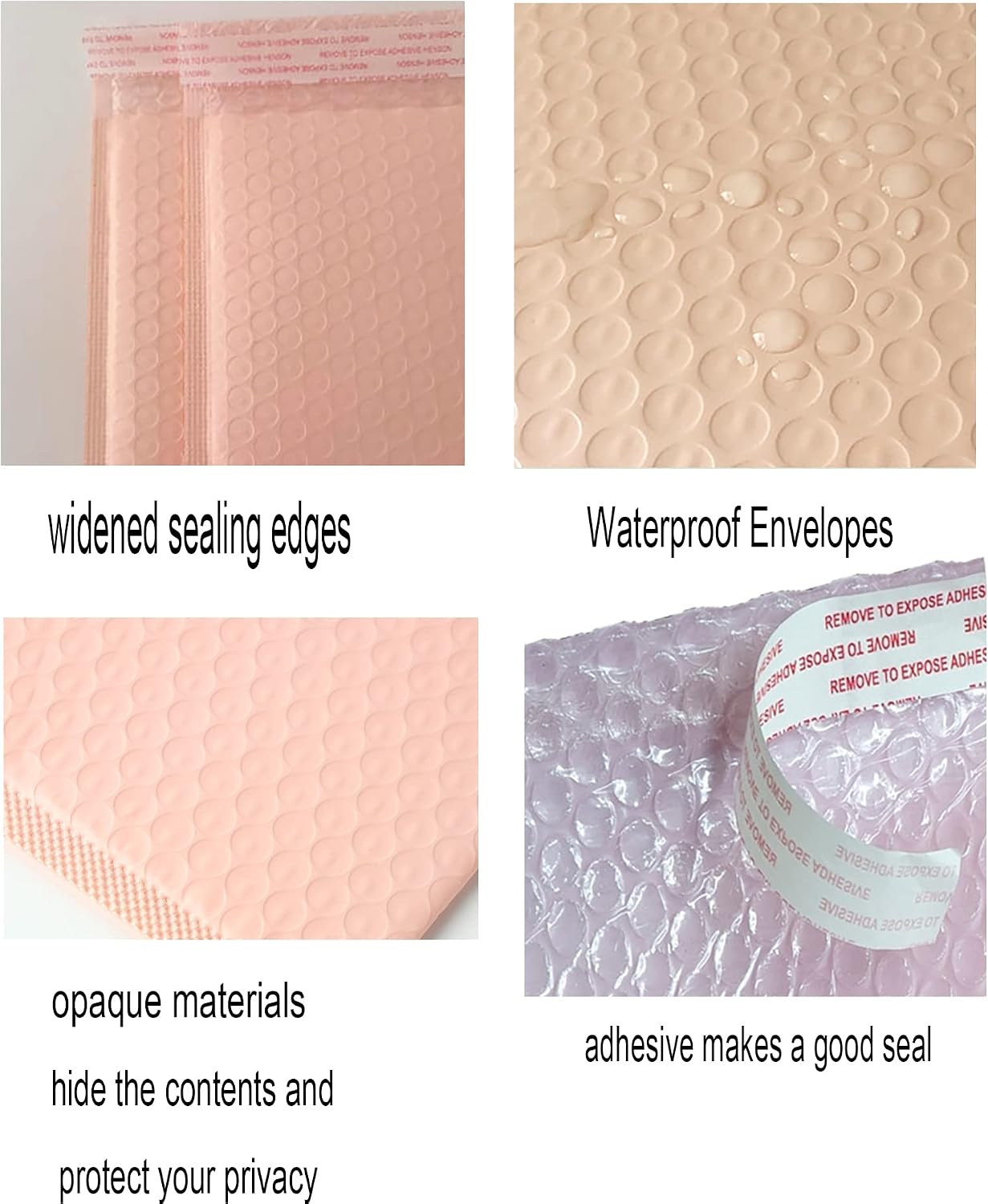 25 Pack 4x6 Inches Small Black Poly Bubble Lined Mailers Padded Shipping Envelopes Self Seal Mailer Waterproof, Shockproof and Dustproof (light pink 4x6 Inches-25pcs)
