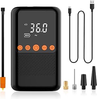 Tire Inflator Portable Air Compressor, 2X Faster Cordless Air Pump for Car, Pressure Gauge 150PSI, Rechargable with Type ... Price In India