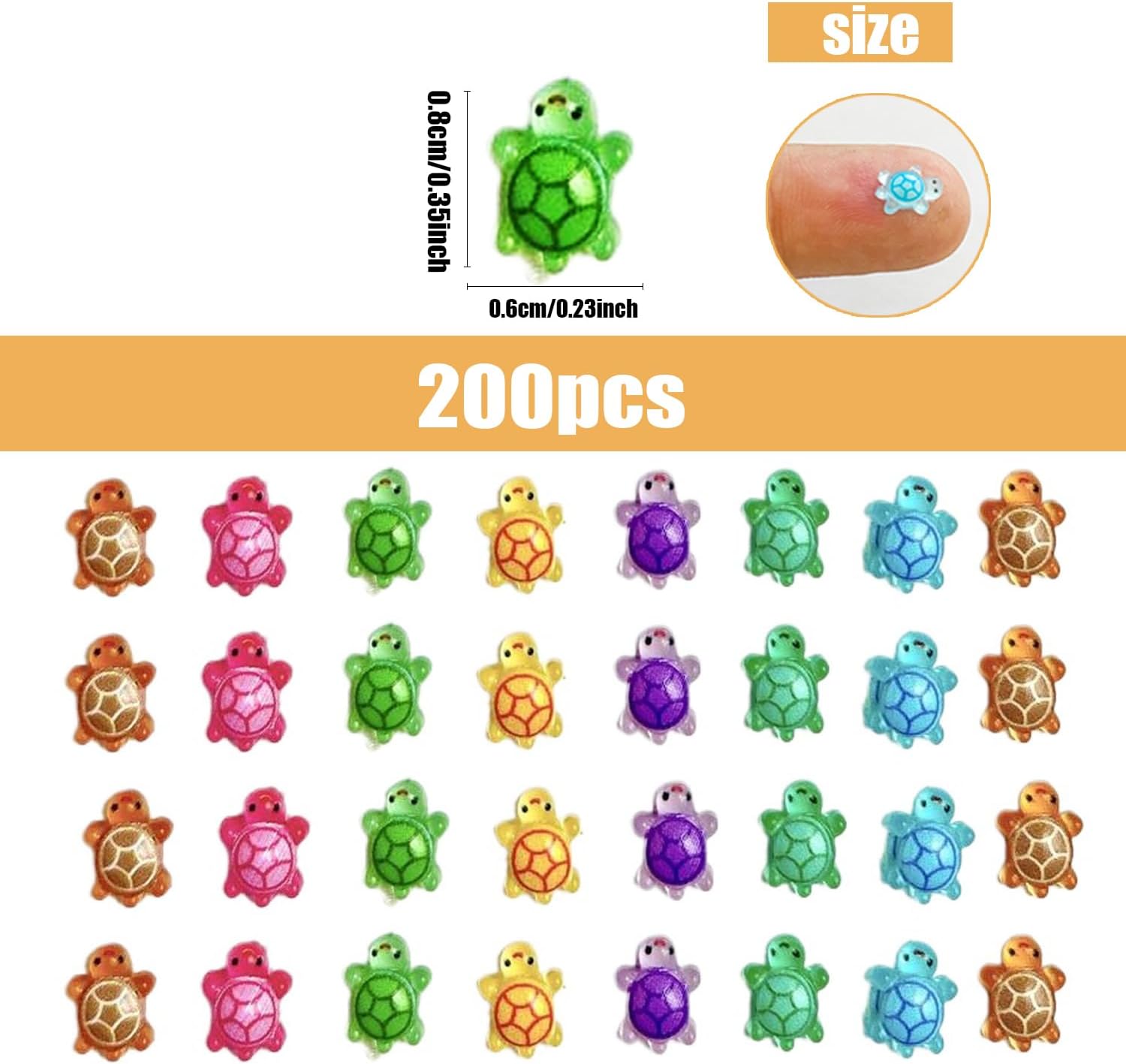 CAPUFIB 200PCS Mini Resin Turtles - Tiny Turtle Decor For Fairy Gardens, Dollhouses & Crafts - View #4