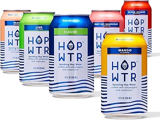 HOP WTR - Sparkling Hop Water - Variety Party Pack (12 Pack) - NA Beer, No Calories or Sugar, Low Carb, With Adaptogens and Nootropics for Added Benefits (12 oz Cans)
