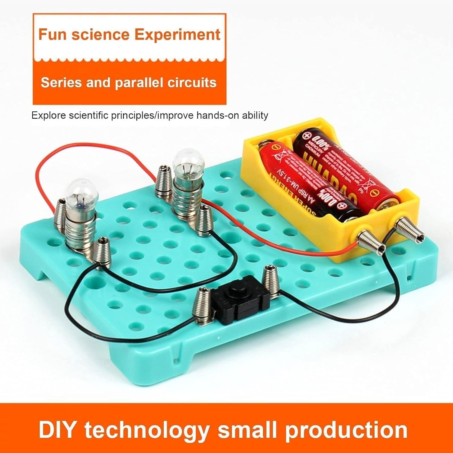 Kit for esplorazione di circuiti ed elettromagnetismo, Scatola for esperimenti di Fisica Multifunzionale con generatore a manovella, magneti, semaforo e Accessori paralleli in Serie