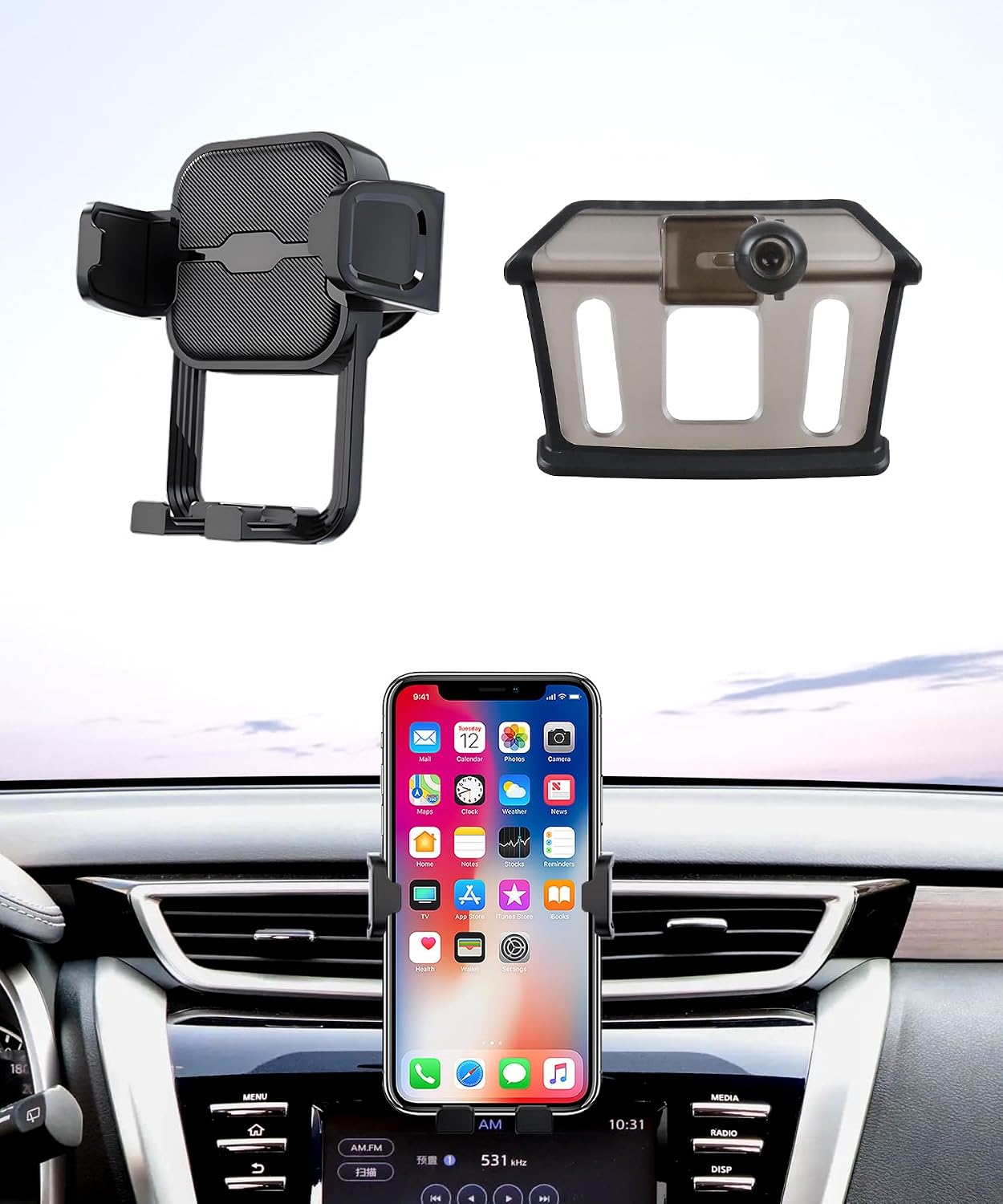 Car Phone Holder for Nissan Murano 2015-2024 Auto Accessories Navigation Bracket Interior Decoration Mobile Cell Phone Mount, 360° Rotation