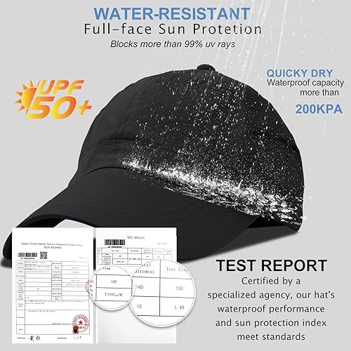 Miniatura 9 de Gorra de béisbol impermeable para hombre sombrero de lluvia plegable para correr al aire libre