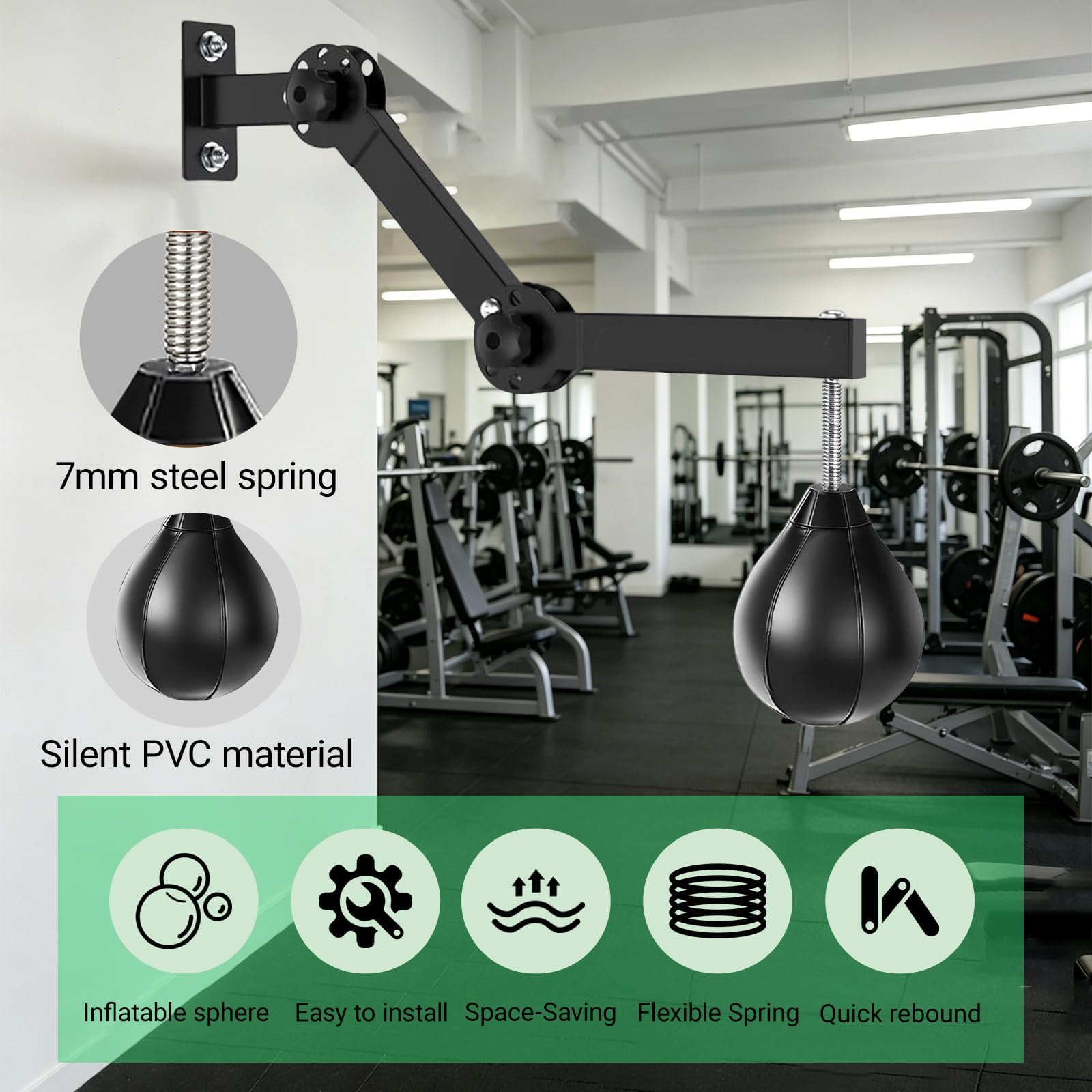 Boxball mit Aufhängung Punching Bag Boxbirne für Speed Training Boxsack Hängend Trainingsgerät für Reflexe for Home Gym Training Stressabbau Etc.