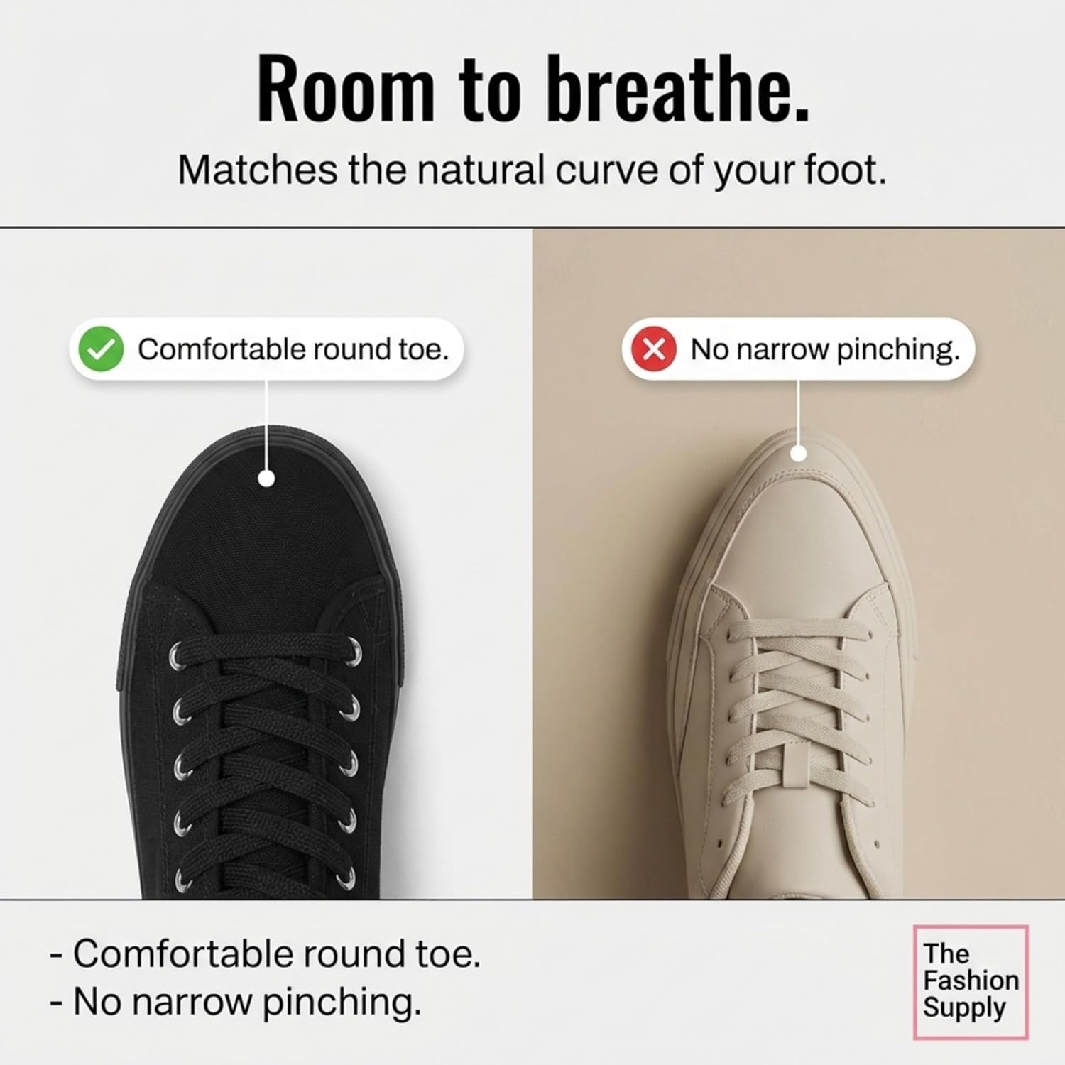 The Fashion Supply Canvas Shoes for Women, Casual Low Top Lace-Up Womens Shoes Sneakers, Extra Laces